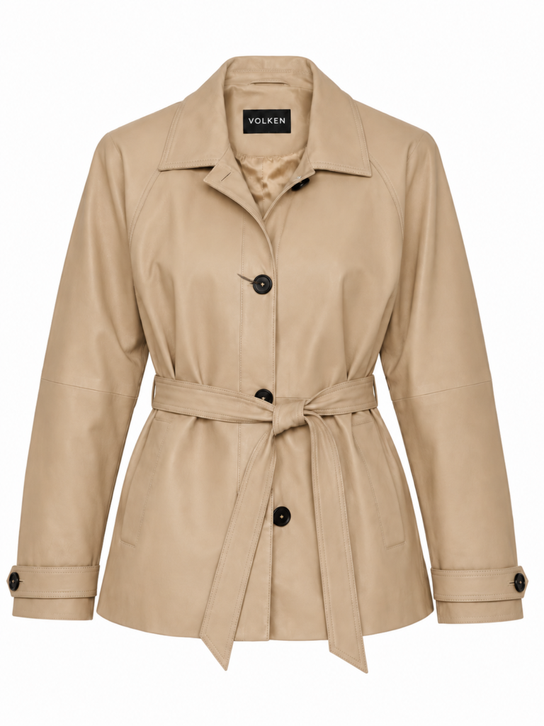 AVELINE BELTED LEATHER BLAZER