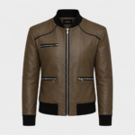 KAELIA LEATHER BOMBER JACKET