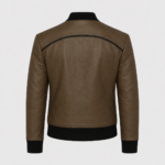 KAELIA LEATHER BOMBER JACKET BACK