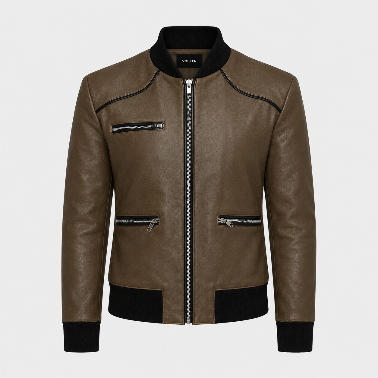 KAELIA LEATHER BOMBER JACKET