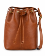 NARIS LEATHER DRAWSTRING BUCKET BAG