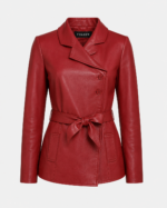 NORELIA BELTED LEATHER COAT