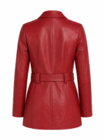 NORELIA BELTED LEATHER COAT BACK