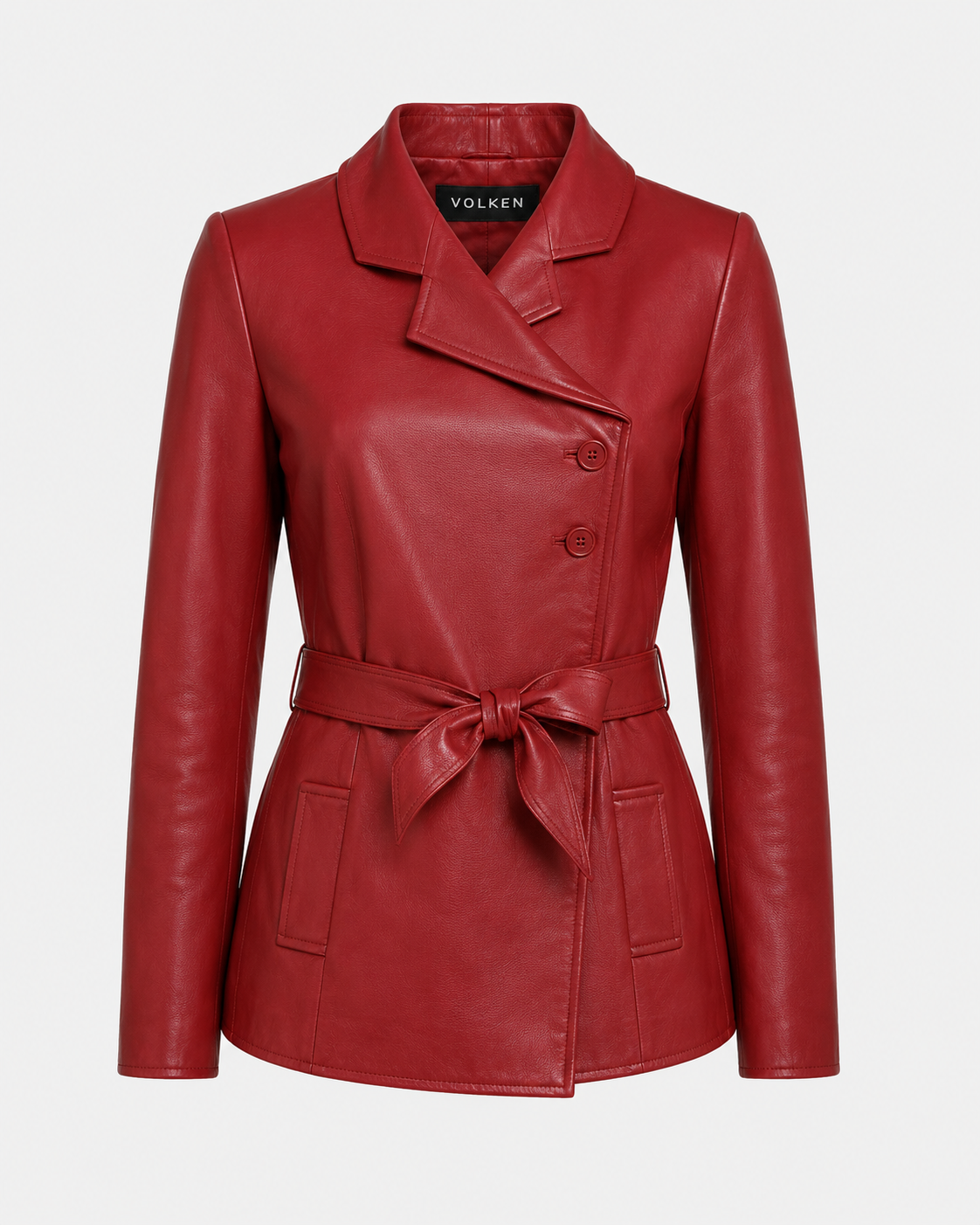 NORELIA BELTED LEATHER COAT