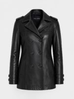 NYXORA DOUBLE-BREASTED LEATHER COAT
