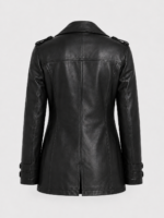 NYXORA DOUBLE-BREASTED LEATHER COAT BACK