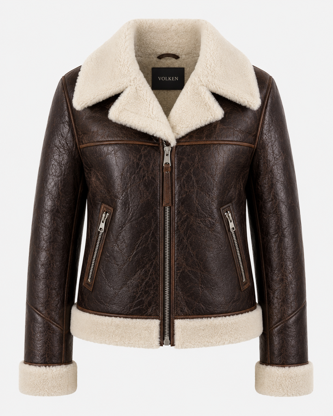 ROVENA SHEARLING AVIATOR JACKET