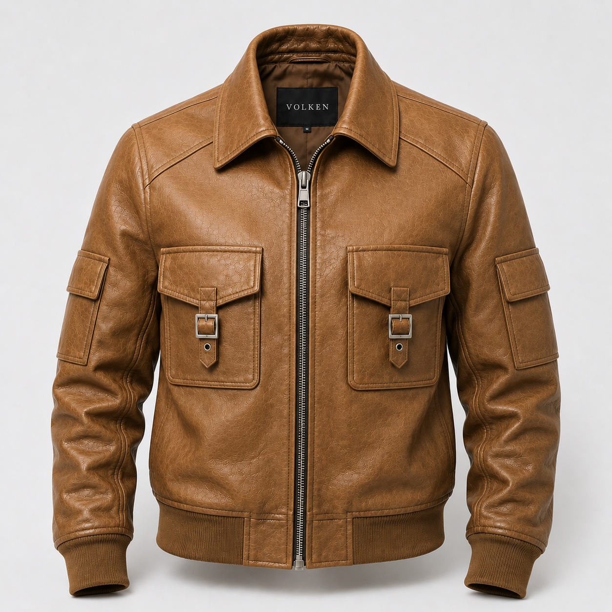 VALTOR Leather Bomber Jacket
