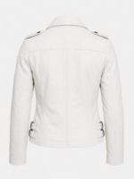 VAYLORA ASYMMETRIC LEATHER BIKER JACKET BACK