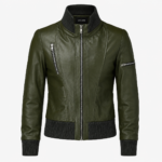 VIRENA LEATHER BOMBER JACKET