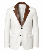 WESRON CONTRAST LEATHER BLAZER