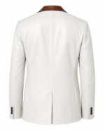 WESRON CONTRAST LEATHER BLAZER BACK