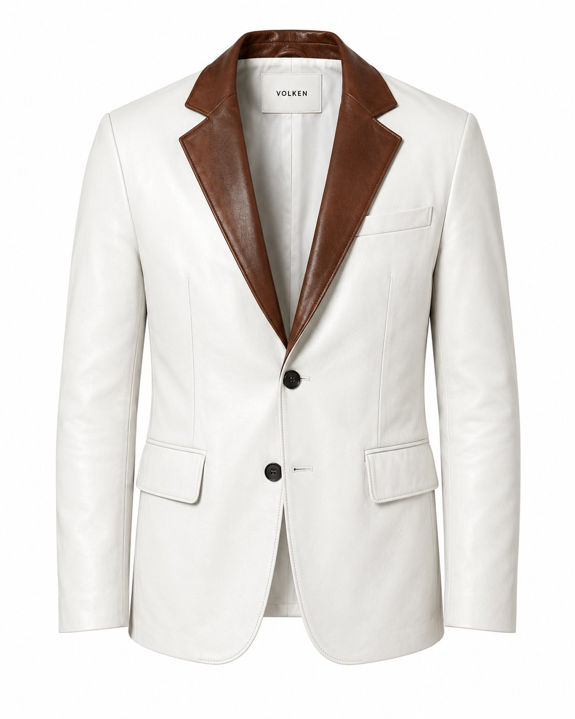 WESRON CONTRAST LEATHER BLAZER