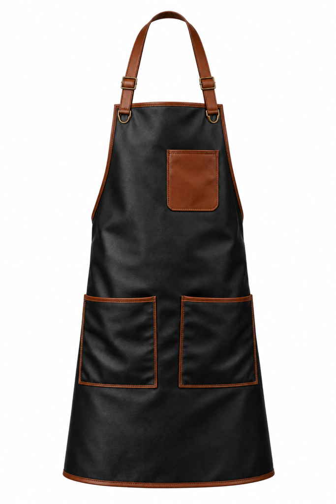 Veyron Black Leather Barber Apron